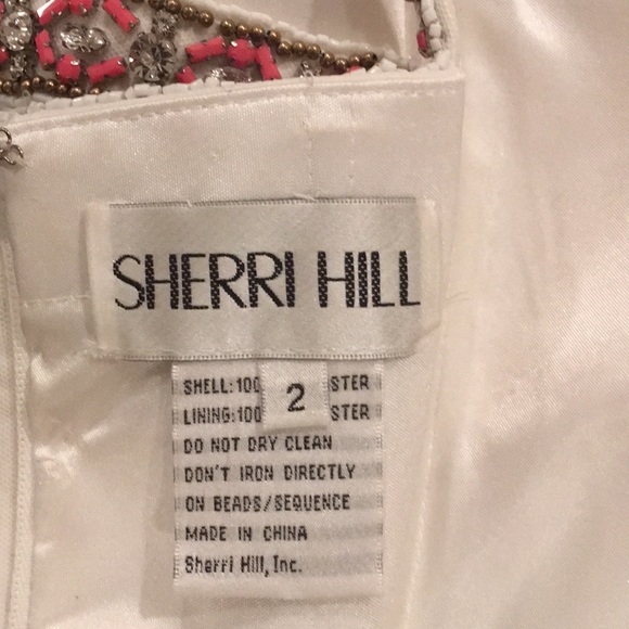 SHERRI HILL Beaded 2Piece Dress,Rounded Skirt Slit - Picture 3 of 16